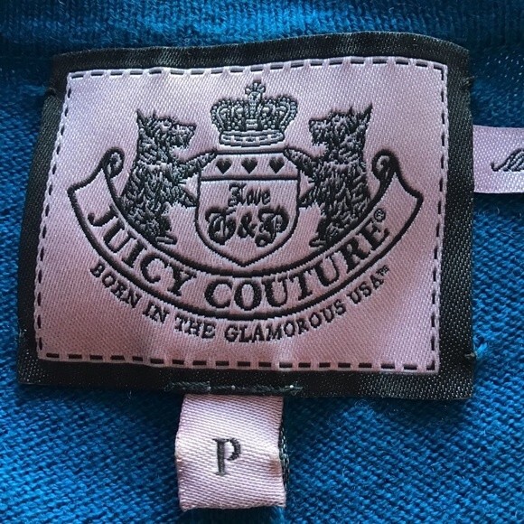 Juicy Couture Cardigan Zip-Up Teal Size Petite - Picture 4 of 5